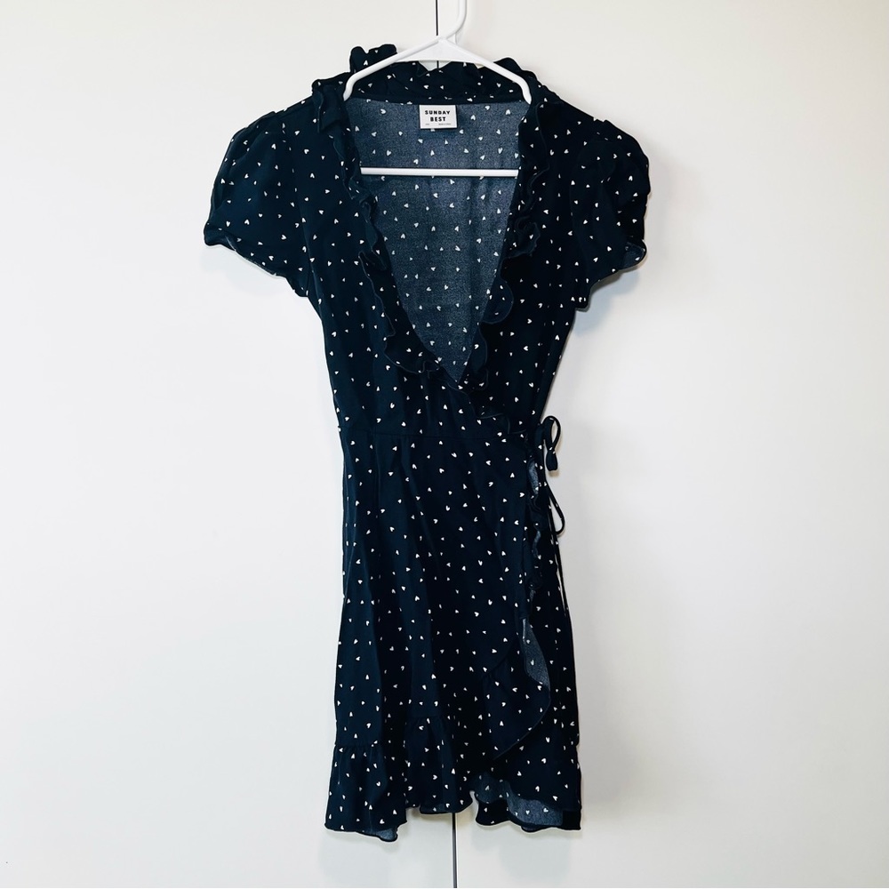 SUNDAY Best New Ruffle Wrap Dress -XXS